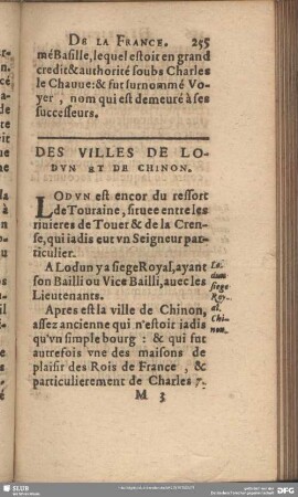 Des Villes De Lodyn Et De Chinon
