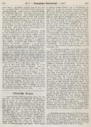 213-216 Literarische Notizen