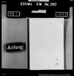Alphabetisches Urkundenverzeichnis des Kantonnotars Friedrich Wilhelm Ferdinand Wilke zu Stadtoldendorf Band 3 fehlt