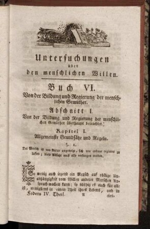 Kapitel I. Allgemeinste Grundsätze und Regeln.