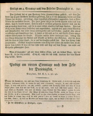 Predigt am vierten Sonntage nach dem Feste der Dreieinigkeit