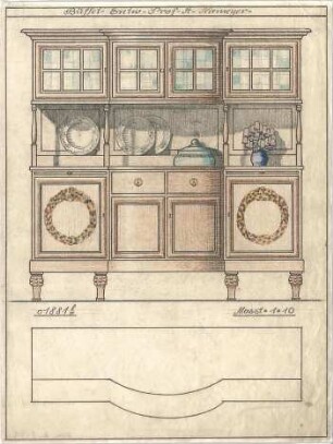 Niemeyer, Adalbert; Wohnräume, Möbel - Buffet (Ansichten)