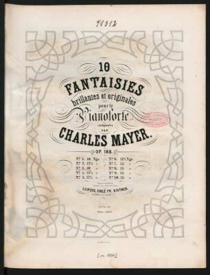 N°. 3: 10 fantaisies brillantes et originales pour le pianoforte op. 188