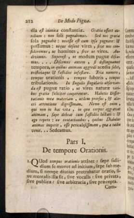 212-226, Pars I. De tempore Orationis.; Pars II. De tempore laboris.;