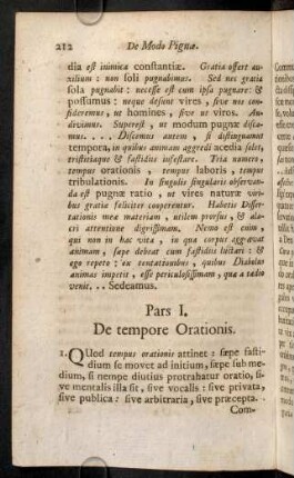 212-226, Pars I. De tempore Orationis.; Pars II. De tempore laboris.;