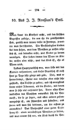 Aus J. J. Rousseau`s Emil