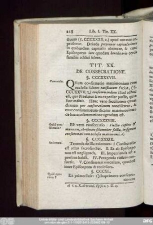 Tit. XX. De Consecratione.