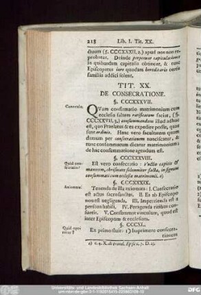 Tit. XX. De Consecratione.