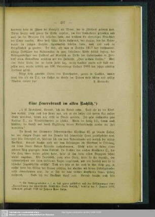 Eine Feuersbrunst im alten Rochlitz
