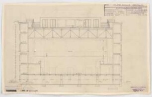 Haus des Rundfunks, Berlin-Charlottenburg: Großer Sendesaal, Querschnitt 1:100 (mit Dachaufbau)