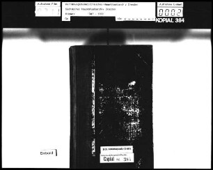 Kopial der Geheimen Kammerkanzlei / Alte Aufschrift: "Bey Copial"