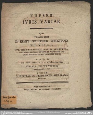 Theses IurisVariae