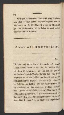 Sieben und siebenzigster Brief