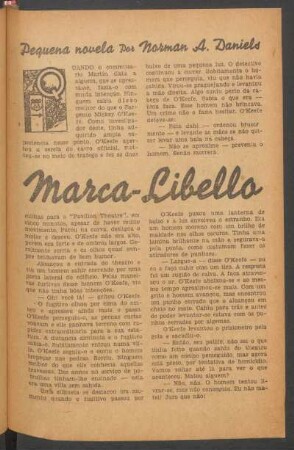 Marca-Libello : Pequena novela