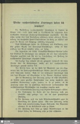 Welche rauchverhütenden Feuerungen haben sich bewährt?