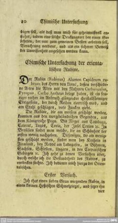 Chimische Untersuchung der orientalischen Rubine