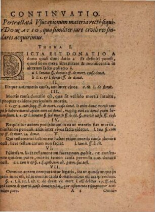 Themata disp. VI., lib. II. ... de donationibus quibus alienare licet vel non et per quas personae cuique acquiritur