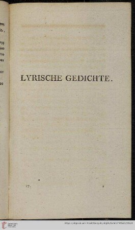 Lyrische Gedichte