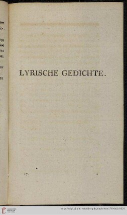 Lyrische Gedichte