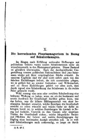 Die herrschenden Phantasmagorieen in Bezug auf Schulordnungen