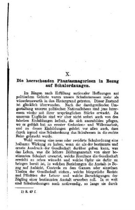 Die herrschenden Phantasmagorieen in Bezug auf Schulordnungen