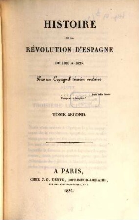 Histoire de la révolution d'Espagne de 1820 à 1823, 2