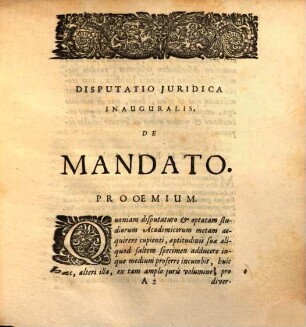 Disp. iur. inaug. de mandato