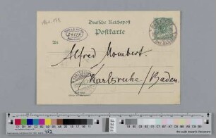 Postkarte an Alfred Mombert