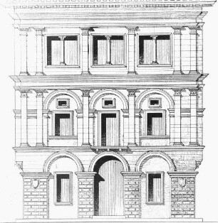 Florenz, Palazzo Serristori, Aufriss der Fassade