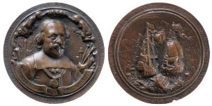 Niederlande: Medaille auf den Seesieg der Niederländer unter Admiral Tromp über die Engländer