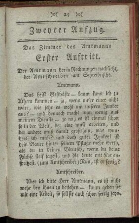 Zweyter Aufzug. Erster Auftritt. - Neunter Auftritt.