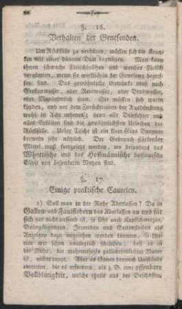 §. 17. Einige praktische Cautelen