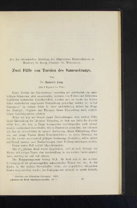 Zwei Fälle von Torsion des Samenstrangs.