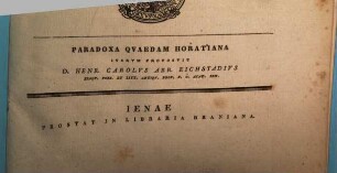 Novi prorectoratus auspicia ... rite capienda civibus indicit Academia Ienensis. 1832, Aug.
