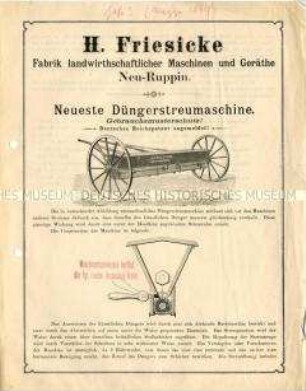 Neueste Düngerstreumaschine.