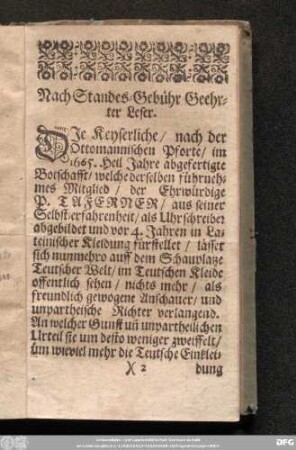 Nach Standes-Gebühr Geehrter Leser.