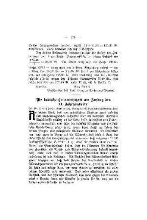 Die Badische Landwirtschaft am Anfang des XX. Jahrhunderts