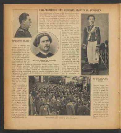 Fallecimiento del coronel Martín D. Irigoyen