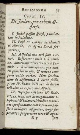 Caput IV. De Judæis, per orbem dispersis.