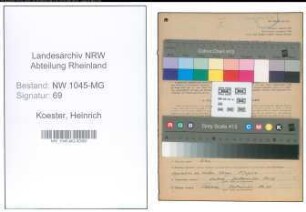 Entnazifizierung Heinrich Koester , geb. 10.08.1908 (Angestellter)