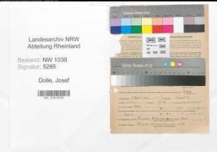 Entnazifizierung Josef Dolle , geb. 08.04.1902 (Zollbeamter)