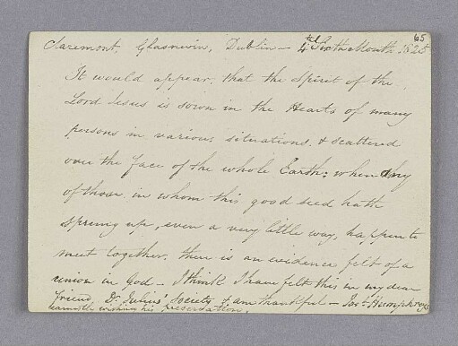 Jos.. Humphreys. – Dublin, 04.06.1825