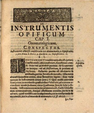 Adriani Beieri J. U. D. & ... prof. publ. De varii generis instrumentis cum maximè opificum : occasione tituli pandectarum de instructo vel instrumento legato XXXIII. 7 tractatio = Vom Handwerks-Zeuge