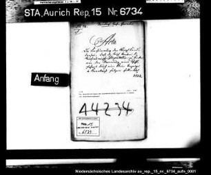 Die Benachrichtigung der kaufmännischen Deputation in Emden von Schiffsstrandungen