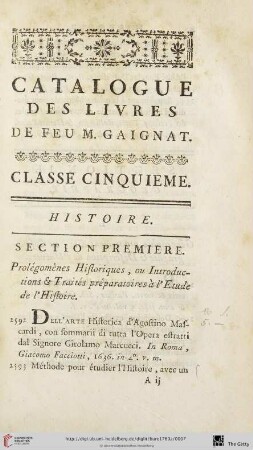 Section première