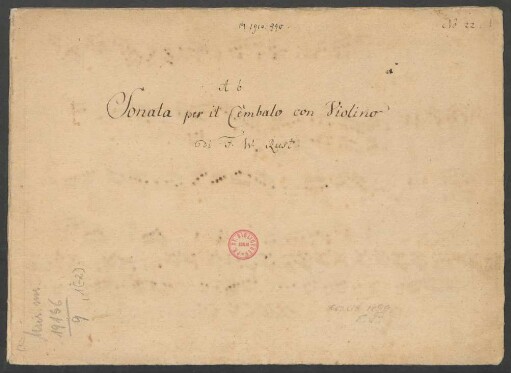 Sonaten; cemb, vl; a-Moll; CzaR 44