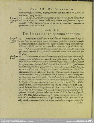 Cap. III. De Interdicto quorum bonorum