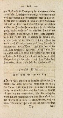 Zweytes Kapitel. Was kann die Liebe nicht!