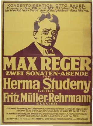Konzertplakat Zwei Sonaten-Abend