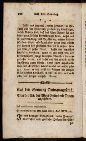 206-219, Auf den Sonntag Quinquagesimä.